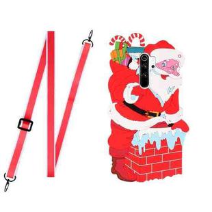 For Xiaomi Redmi Note 8 Pro Christmas Series Silicone Shockproof Case with Neck Lanyard(Santa Claus)