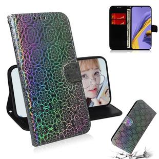 For Galaxy A51 Solid Color Colorful Magnetic Buckle Horizontal Flip PU Leather Case with Holder & Card Slots & Wallet & Lanyard(Silver)