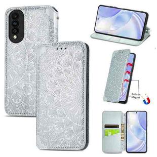 For Huawei nova 8 SE Youth Blooming Mandala Embossed Pattern Magnetic Horizontal Flip Leather Case with Holder & Card Slots & Wallet(Grey)