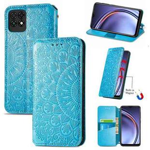 For Huawei Maimang 10 SE Blooming Mandala Embossed Pattern Magnetic Horizontal Flip Leather Case with Holder & Card Slots & Wallet(Blue)