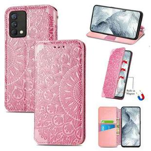 For OPPO Realme GT Master Blooming Mandala Embossed Pattern Magnetic Horizontal Flip Leather Case with Holder & Card Slots & Wallet(Pink)