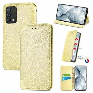 For OPPO Realme GT Master Blooming Mandala Embossed Pattern Magnetic Horizontal Flip Leather Case with Holder & Card Slots & Wallet(Yellow)
