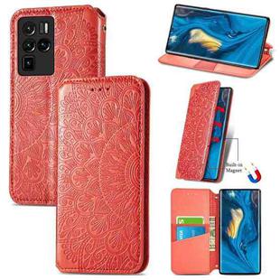 For ZTE nubia Z30 Pro Blooming Mandala Embossed Pattern Magnetic Horizontal Flip Leather Case with Holder & Card Slots & Wallet(Orange)