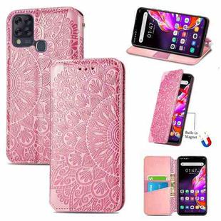 For Infinix Hot 10T Blooming Mandala Embossed Pattern Magnetic Horizontal Flip Leather Case with Holder & Card Slots & Wallet(Pink)
