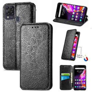 For Infinix Hot 10T Blooming Mandala Embossed Pattern Magnetic Horizontal Flip Leather Case with Holder & Card Slots & Wallet(Black)