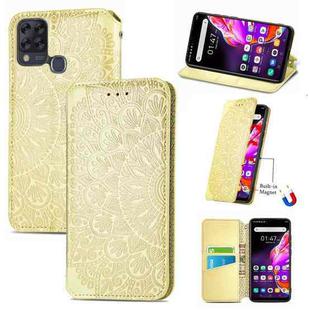 For Infinix Hot 10T Blooming Mandala Embossed Pattern Magnetic Horizontal Flip Leather Case with Holder & Card Slots & Wallet(Yellow)