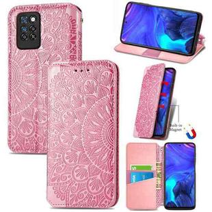 For Infinix Note 10 Pro Blooming Mandala Embossed Pattern Magnetic Horizontal Flip Leather Case with Holder & Card Slots & Wallet(Pink)