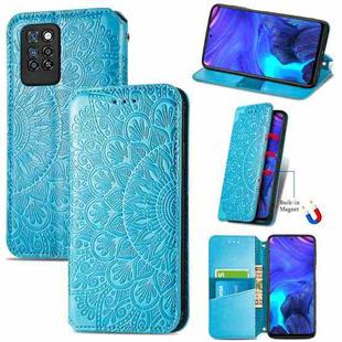 For Infinix Note 10 Pro Blooming Mandala Embossed Pattern Magnetic Horizontal Flip Leather Case with Holder & Card Slots & Wallet(Blue)