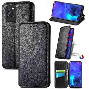 For Infinix Note 10 Pro Blooming Mandala Embossed Pattern Magnetic Horizontal Flip Leather Case with Holder & Card Slots & Wallet(Black)