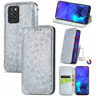 For Infinix Note 10 Pro Blooming Mandala Embossed Pattern Magnetic Horizontal Flip Leather Case with Holder & Card Slots & Wallet(Grey)