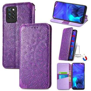 For Infinix Note 10 Pro Blooming Mandala Embossed Pattern Magnetic Horizontal Flip Leather Case with Holder & Card Slots & Wallet(Purple)