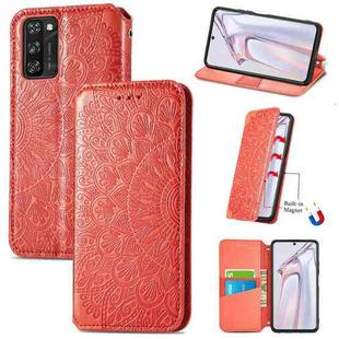 For Blackview A100 Blooming Mandala Embossed Pattern Magnetic Horizontal Flip Leather Case with Holder & Card Slots & Wallet(Orange)