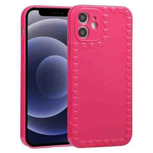 Bear Pattern TPU Phone Protective Case For iPhone 12 mini(Rose Red)