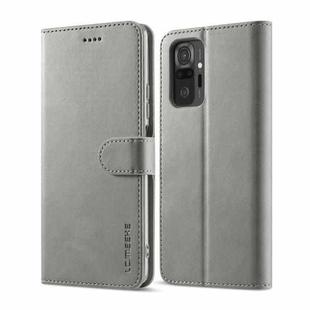 For Xiaomi Redmi 10 LC.IMEEKE Calf Texture Horizontal Flip Leather Case with Holder & Card Slots & Wallet(Grey)