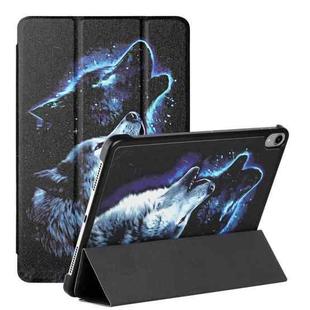Silk Texture Colored Drawing Pattern Horizontal Flip Magnetic PU Leather Tablet Case with Three-folding Holder & Sleep / Wake-up Function For iPad mini 6(Starry Wolf)