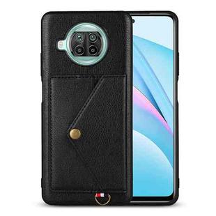 For Xiaomi Mi 10T Lite 5G Litchi Texture Silicone + PC + PU Leather Back Cover Shockproof Case with Card Slot(Black)