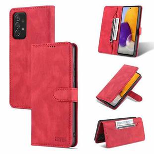 For Samsung Galaxy A52 5G / 4G AZNS Dream II Skin Feel PU+TPU Horizontal Flip Leather Case with Holder & Card Slots & Wallet(Red)