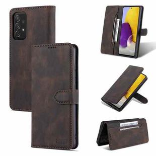 For Samsung Galaxy A52 5G / 4G AZNS Dream II Skin Feel PU+TPU Horizontal Flip Leather Case with Holder & Card Slots & Wallet(Coffee)