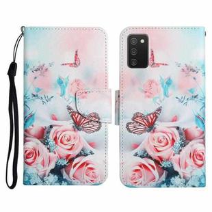 For Samsung Galaxy A02s US Edition Painted Pattern Horizontal Flip Leather Case with Holder & Card Slot & Wallet(Peony Butterfly)