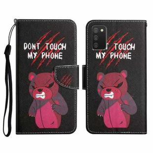 For Samsung Galaxy A02s EU Edition Painted Pattern Horizontal Flip Leather Case with Holder & Card Slot & Wallet(Red Bear)