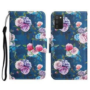 For Samsung Galaxy A03s 164mm Painted Pattern Horizontal Flip Leather Case with Holder & Card Slot & Wallet(Fluorescent Rose)