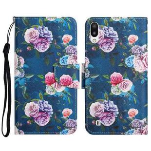 For Samsung Galaxy A10 / M10 Painted Pattern Horizontal Flip Leather Case with Holder & Card Slot & Wallet(Fluorescent Rose)