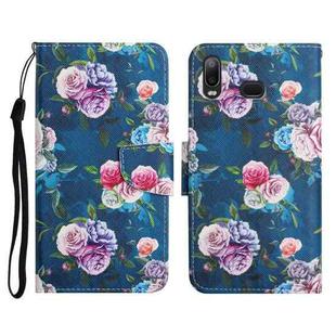 For Samsung Galaxy A10s Painted Pattern Horizontal Flip Leather Case with Holder & Card Slot & Wallet(Fluorescent Rose)