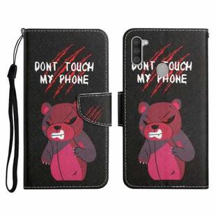 For Samsung Galaxy A11 Painted Pattern Horizontal Flip Leather Case with Holder & Card Slot & Wallet(Red Bear)