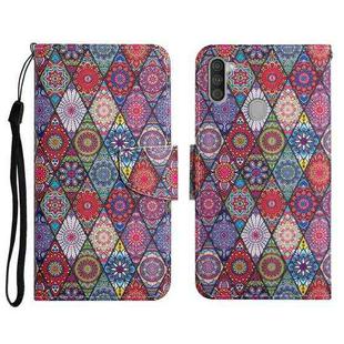 For Samsung Galaxy A11 Painted Pattern Horizontal Flip Leather Case with Holder & Card Slot & Wallet(Rhombus Kaleidoscope)