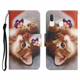 For Samsung Galaxy A20 / A30 Painted Pattern Horizontal Flip Leather Case with Holder & Card Slot & Wallet(Butterfly Cat)