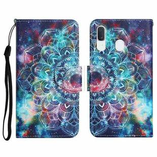 For Samsung Galaxy A20 / A30 Painted Pattern Horizontal Flip Leather Case with Holder & Card Slot & Wallet(Starry Mandala)