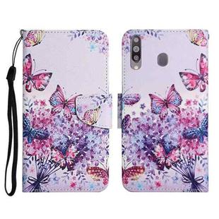 For Samsung Galaxy A20s Painted Pattern Horizontal Flip Leather Case with Holder & Card Slot & Wallet(Bright Butterfly)