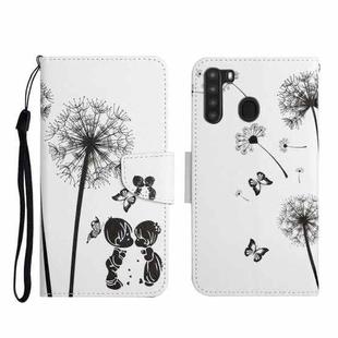 For Samsung Galaxy A21 Painted Pattern Horizontal Flip Leather Case with Holder & Card Slot & Wallet(Dandelion)