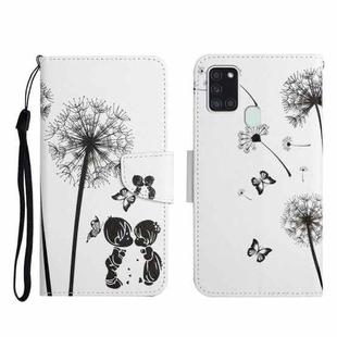 For Samsung Galaxy A21s Painted Pattern Horizontal Flip Leather Case with Holder & Card Slot & Wallet(Dandelion)