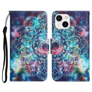 For iPhone 13 mini Painted Pattern Horizontal Flip Leather Case with Holder & Card Slot & Wallet (Starry Mandala)