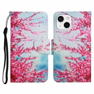 For iPhone 13 mini Painted Pattern Horizontal Flip Leather Case with Holder & Card Slot & Wallet (Red Cherry Blossoms)