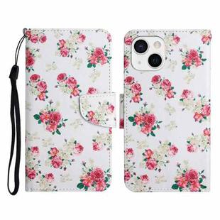For iPhone 13 mini Painted Pattern Horizontal Flip Leather Case with Holder & Card Slot & Wallet (Red Peony Flower)