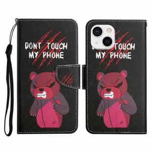 For iPhone 13 mini Painted Pattern Horizontal Flip Leather Case with Holder & Card Slot & Wallet (Red Bear)