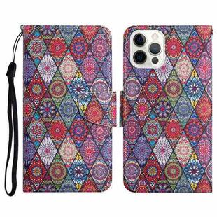 For iPhone 12 Pro Max Painted Pattern Horizontal Flip Leather Case with Holder & Card Slot & Wallet(Prismatic Kaleidoscope)