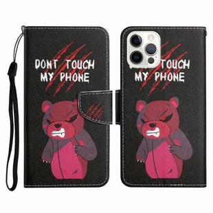 For iPhone 12 / 12 Pro Painted Pattern Horizontal Flip Leather Case with Holder & Card Slot & Wallet(Red Bear)