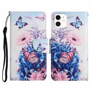 For iPhone 12 mini Painted Pattern Horizontal Flip Leather Case with Holder & Card Slot & Wallet (Purple Butterfly)