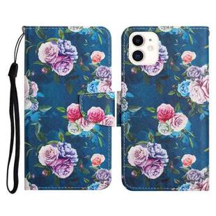 For iPhone 12 mini Painted Pattern Horizontal Flip Leather Case with Holder & Card Slot & Wallet (Fluorescent Rose)