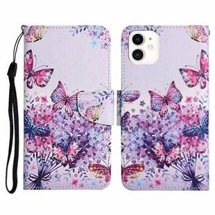 For iPhone 12 mini Painted Pattern Horizontal Flip Leather Case with Holder & Card Slot & Wallet (Bright Butterfly)
