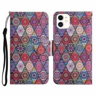 For iPhone 12 mini Painted Pattern Horizontal Flip Leather Case with Holder & Card Slot & Wallet (Prismatic Kaleidoscope)