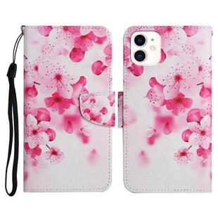 For iPhone 12 mini Painted Pattern Horizontal Flip Leather Case with Holder & Card Slot & Wallet (Red Flower)
