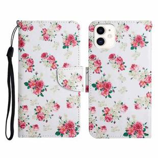 For iPhone 12 mini Painted Pattern Horizontal Flip Leather Case with Holder & Card Slot & Wallet (Red Peony Flower)