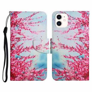Painted Pattern Horizontal Flip Leather Case with Holder & Card Slot & Wallet For iPhone 11(Red Cherry Blossoms)