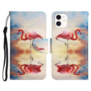 Painted Pattern Horizontal Flip Leather Case with Holder & Card Slot & Wallet For iPhone 11(Flamingo)