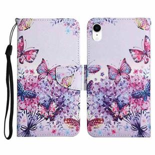 For iPhone XR Painted Pattern Horizontal Flip Leather Case with Holder & Card Slot & Wallet(Bright Butterfly)