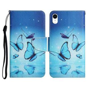 For iPhone XR Painted Pattern Horizontal Flip Leather Case with Holder & Card Slot & Wallet(Flying Butterfly)